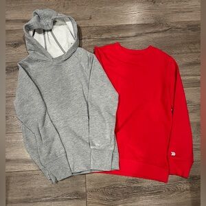 2 All in Motion boys hoodie and sweatshirt. Gray and red. Size M 8/10
